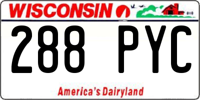 WI license plate 288PYC