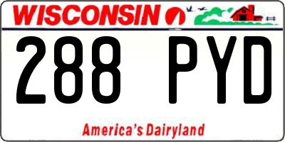 WI license plate 288PYD