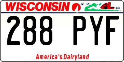 WI license plate 288PYF