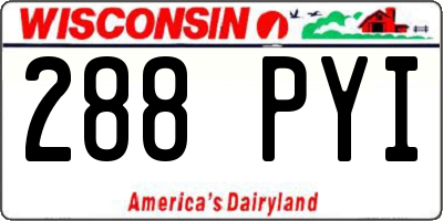 WI license plate 288PYI
