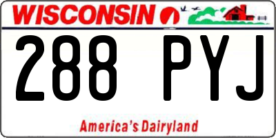 WI license plate 288PYJ