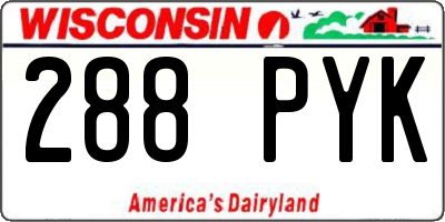 WI license plate 288PYK
