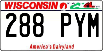WI license plate 288PYM