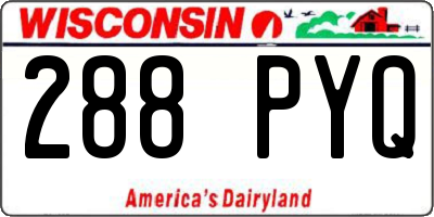 WI license plate 288PYQ