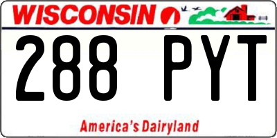 WI license plate 288PYT