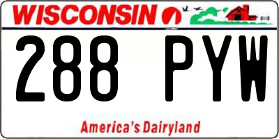 WI license plate 288PYW