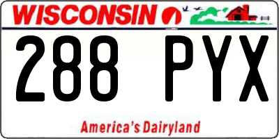 WI license plate 288PYX