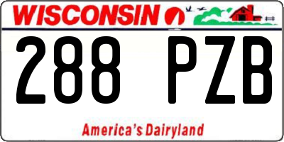 WI license plate 288PZB