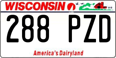 WI license plate 288PZD