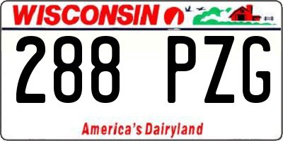 WI license plate 288PZG