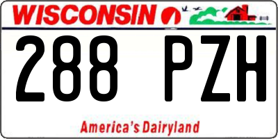 WI license plate 288PZH