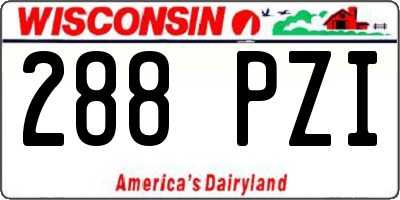 WI license plate 288PZI