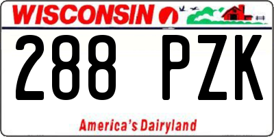 WI license plate 288PZK