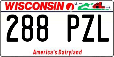 WI license plate 288PZL