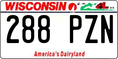 WI license plate 288PZN