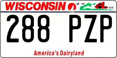 WI license plate 288PZP