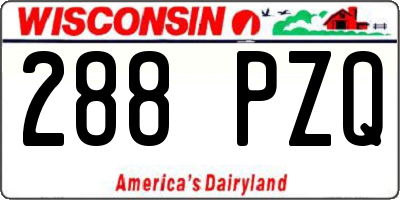 WI license plate 288PZQ