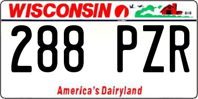 WI license plate 288PZR