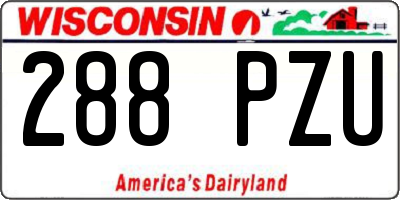 WI license plate 288PZU