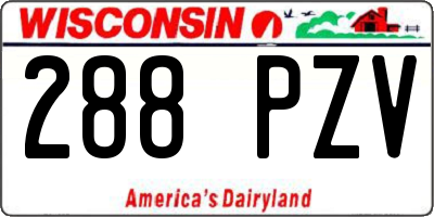WI license plate 288PZV
