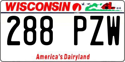 WI license plate 288PZW