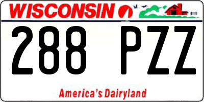 WI license plate 288PZZ