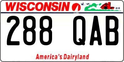 WI license plate 288QAB