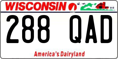 WI license plate 288QAD