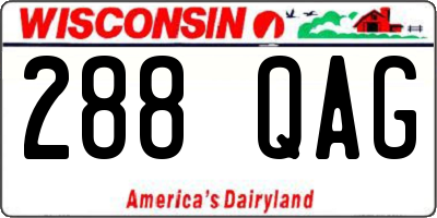 WI license plate 288QAG
