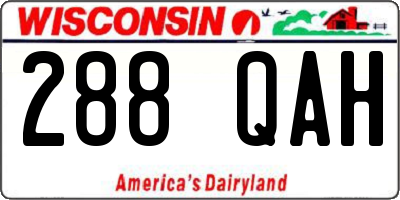 WI license plate 288QAH