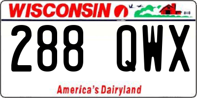 WI license plate 288QWX