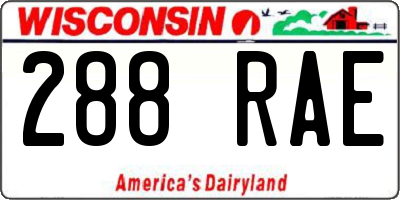 WI license plate 288RAE