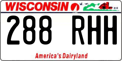 WI license plate 288RHH