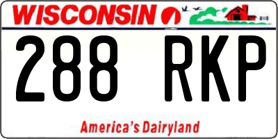 WI license plate 288RKP