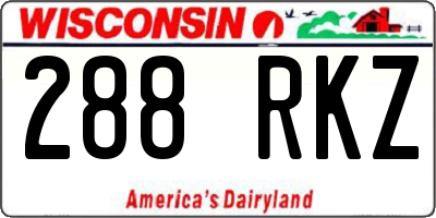 WI license plate 288RKZ