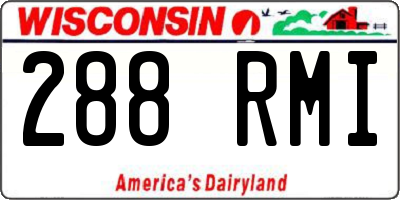 WI license plate 288RMI