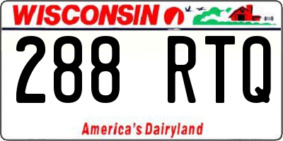 WI license plate 288RTQ