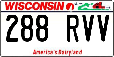 WI license plate 288RVV