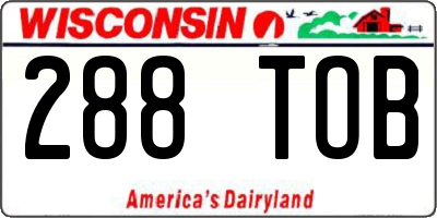 WI license plate 288TOB
