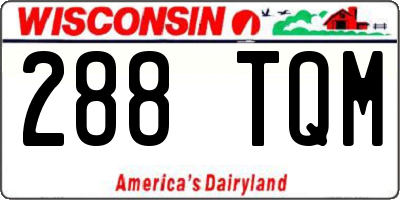 WI license plate 288TQM