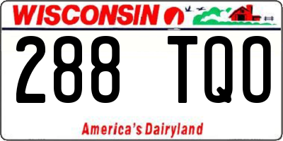 WI license plate 288TQO