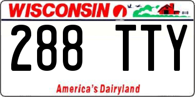 WI license plate 288TTY
