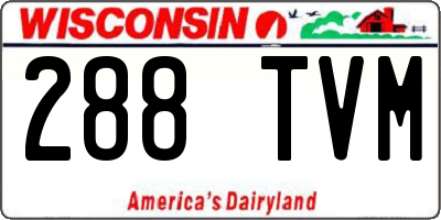 WI license plate 288TVM