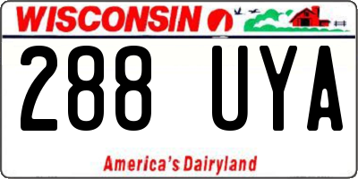 WI license plate 288UYA