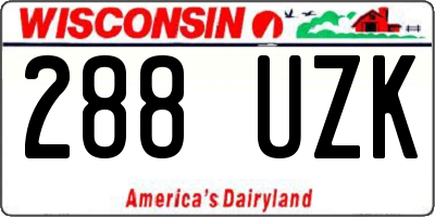 WI license plate 288UZK