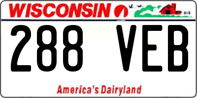 WI license plate 288VEB