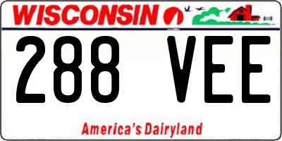 WI license plate 288VEE