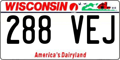 WI license plate 288VEJ