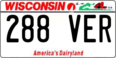 WI license plate 288VER