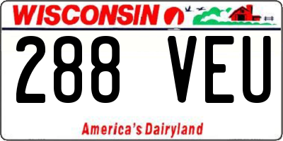 WI license plate 288VEU